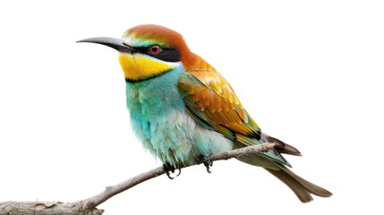 Obraz premium European Bee-Eater full body clearly photo on white background ,