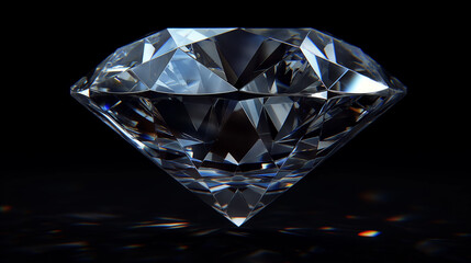 Brilliant Cut Diamond on Dark Background - Luxury and Wealth Concept