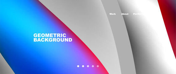 Bright multicolored geometric abstract shapes. Minimal trendy simplicity concept. Modern overlapping forms