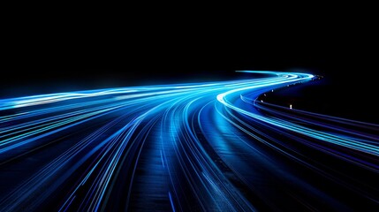 Dynamic Light Trails on a Highway at Night, Generative AI