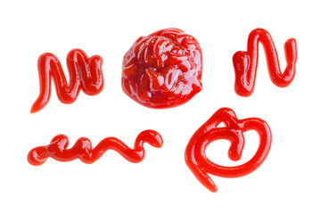 Chili sauce smear isolated on white