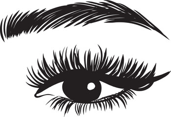 Obraz premium black and white silhouette of female eyes