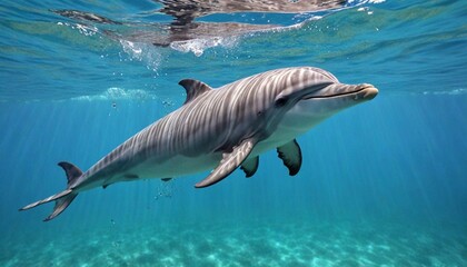 海で泳ぐイルカ