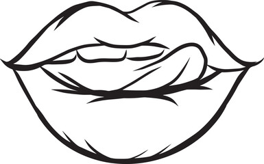 black and white silhouette of female lips