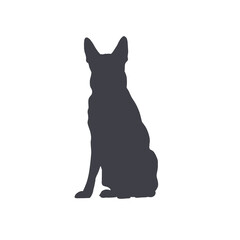 Silhouette of Seated Canine