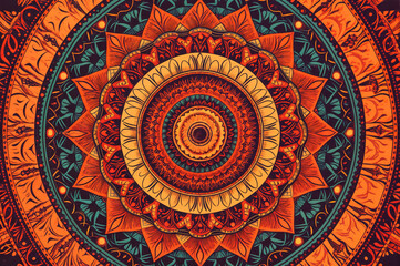 Vibrant and Intricate Mandala Artwork with Rich Colors and Geometric Patterns