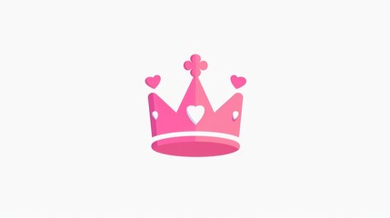 Obraz premium Stylized pink crown with a heart motif