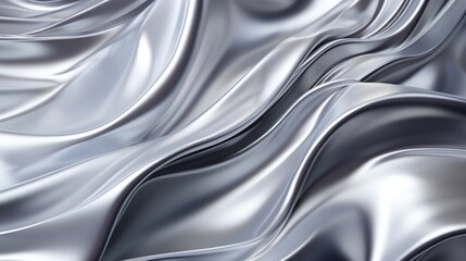Silver fabric draped in soft waves