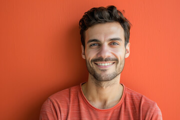 Obraz premium A close up portrait of a young man with a subtle smile