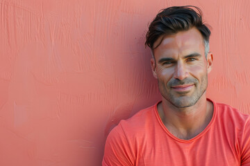 Obraz premium A close up portrait of a young man with a subtle smile