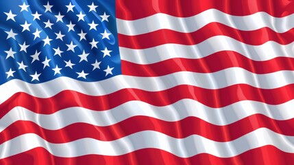 Obraz premium Illustration of the USA national flag
