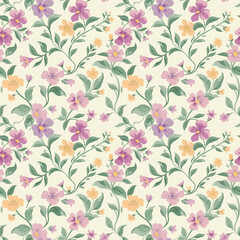 Floral variety color, form natural, seamless fabric pattern.