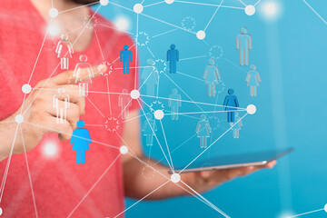 Big data and artificial intelligence concept. Machine learning and cyber mind domination