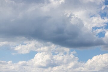 Obraz premium Image of a partly cloudy sky with blue patches