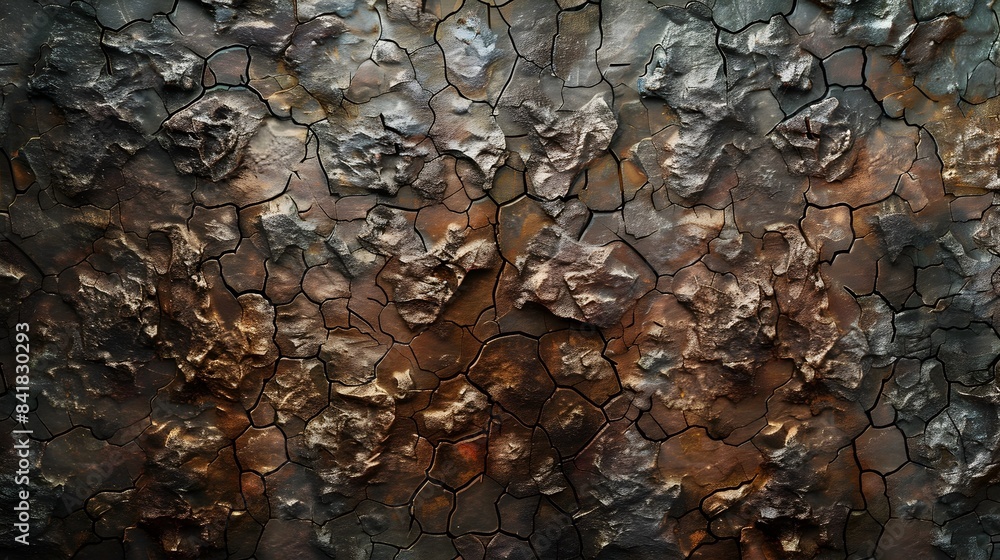 Aufkleber aged and weathered natural rock texture abstract background with gritty cracks and fractal patterns