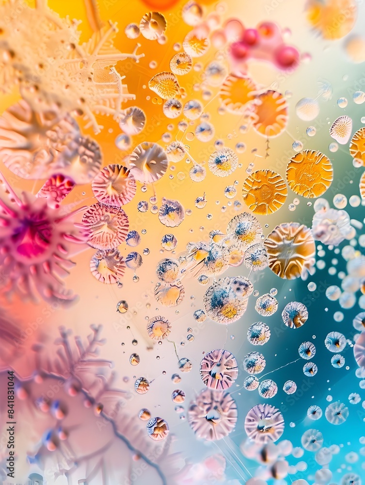 Poster mesmerizing kaleidoscopic abstract digital art composition with vibrant fluid shapes and patterns