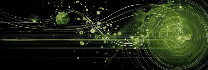 Obraz premium Quantum entanglement visualization with digital background