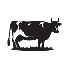 
Cow graphic vector , Cow black silhouette isolated on white background. Vector illustration