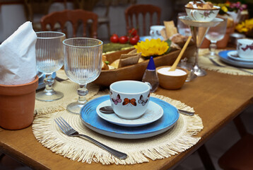 table setting,  breakfast in the morning, table setting, table setting for a dinner, table and chairs in a restaurant, table and chairs, breakfast table, hotel breakfast, afternoon tea, set table