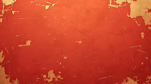 Red Texture Shines Brightly with Gold, an Abstract Background
