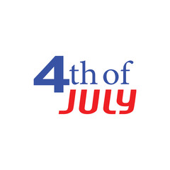 4th of july .Independence Day .typography .colorful fobts.Art & Illustration.in white background 
