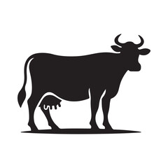 
Cow graphic vector , Cow black silhouette isolated on white background. Vector illustration