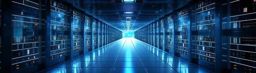 Server room or server computers with servers racks