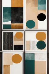 Generative AI A unique boho minimalist artwork featuring a simple yet rich blend of natural elements, geometric motifs, and tranquil color palette, A distinctive boho minimalist piece, Cool Boho Arts
