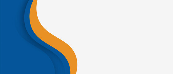 blue and orange business banner background with dynamic curve