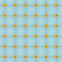 Hand drawn pressed flowers pattern