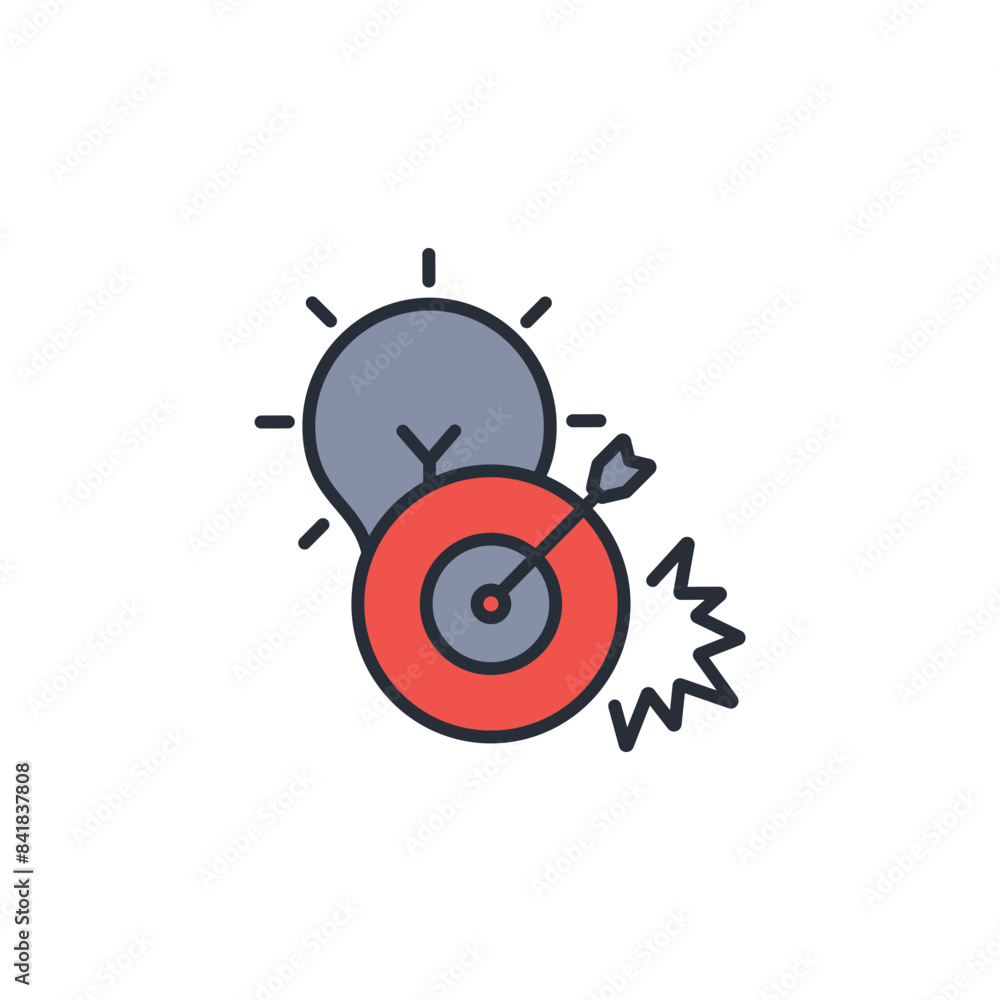 Poster creative solution icon. vector.editable stroke.linear style sign for use web design,logo.symbol illu