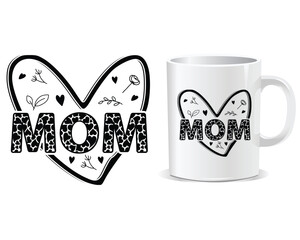 Happy mother's Day Mug Design Vector, Mother mug vector, Mom vector