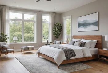 a contemporary bedroom