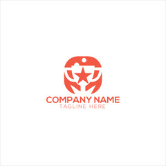 Fitness gym logo sign, bodybuilding club emblem template
