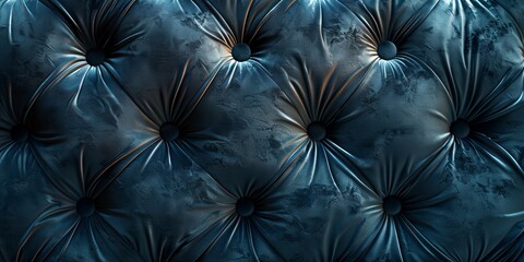 Fototapeta premium close up of a blue leather upholstered wallpaper