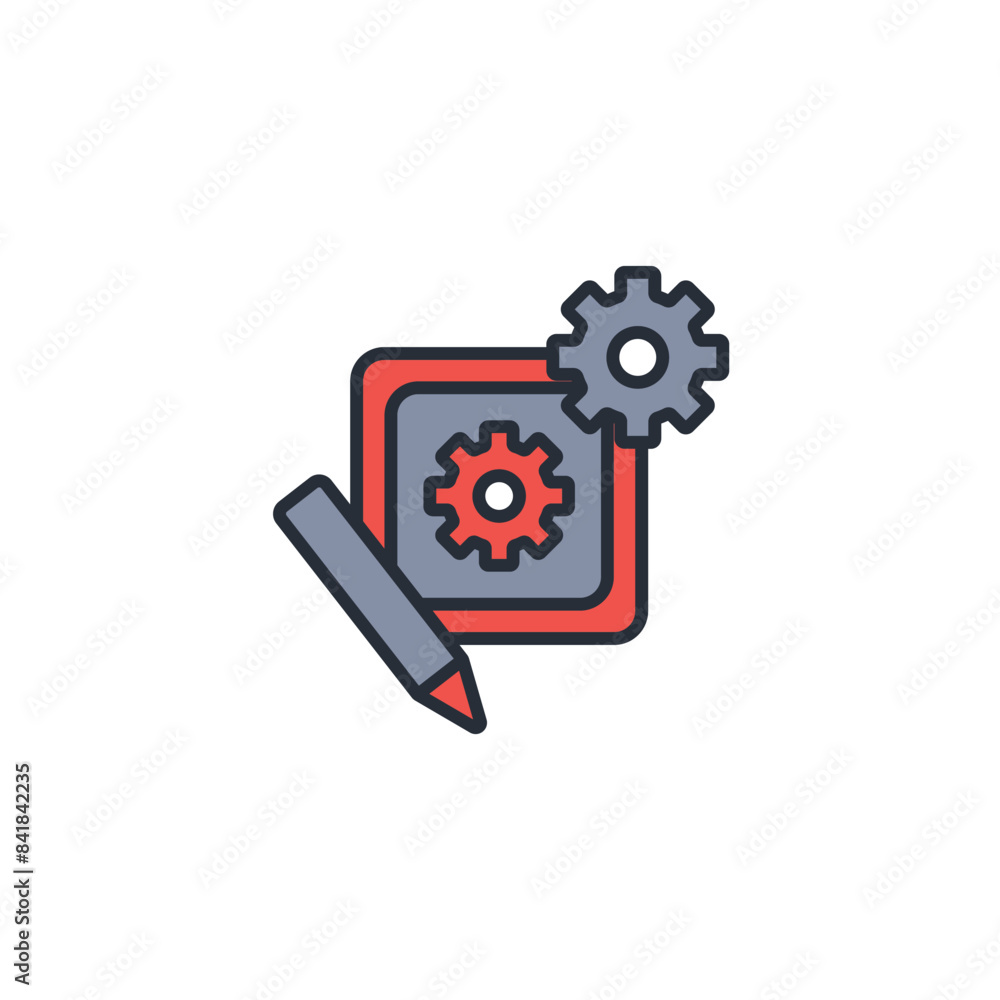 Poster prototype icon. vector.editable stroke.linear style sign for use web design,logo.symbol illustration