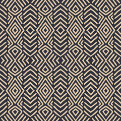 Hand drawn Batik seamless pattern. Geometric doodle abstract background, Ethnic wallpaper. Tribal  vector texture. Aztec style. Folk embroidery, Scandinavian art, African rug, tile design.