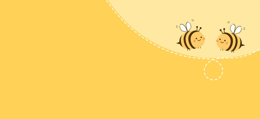 Honey sign with bee cartoons vector.