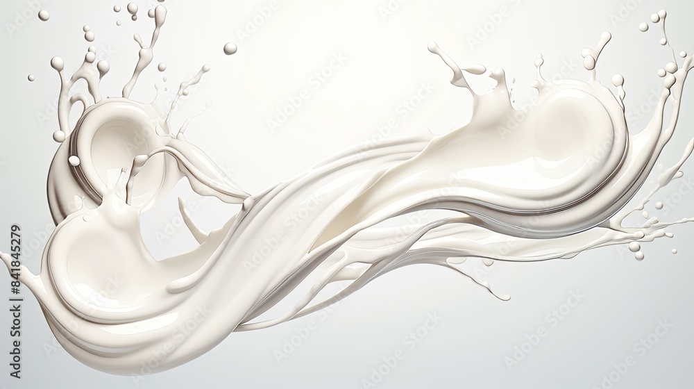 Wall mural Milky Ripple Splash - Abstract 3D Rendering for Stock Illustration Concepts - Wall murals