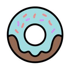 cute colorful donut icons	
