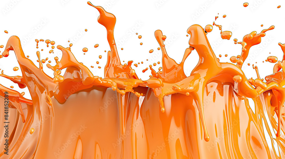 Poster vibrant splash of orange paint creating dynamic on transparent background