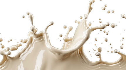 High-speed capture of milk splash on transparent background