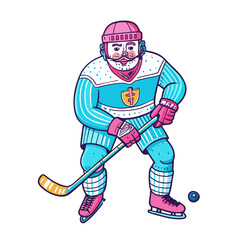 Athlete hockey player minimalistic figure 
