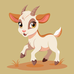 vector illustration of baby goat 