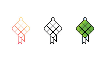 Ketupat icon design with white background stock illustration