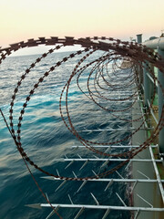 Vessel hardening done with razor wire and spikes