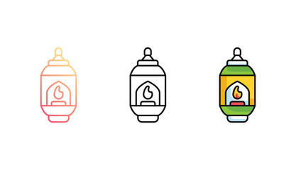 Lantern icon design with white background stock illustration
