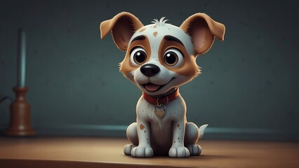 Dog Character, Cute 3D Dog Character Clipart, 3D Animation Cartoon Style, 3D Render Illustration