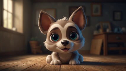 Dog Character, Cute 3D Dog Character Clipart, 3D Animation Cartoon Style, 3D Render Illustration