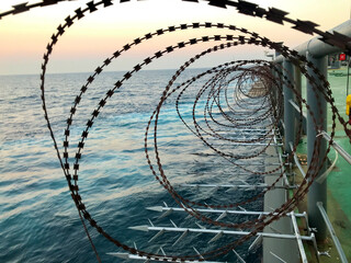 Vessel hardening done with razor wire and spikes